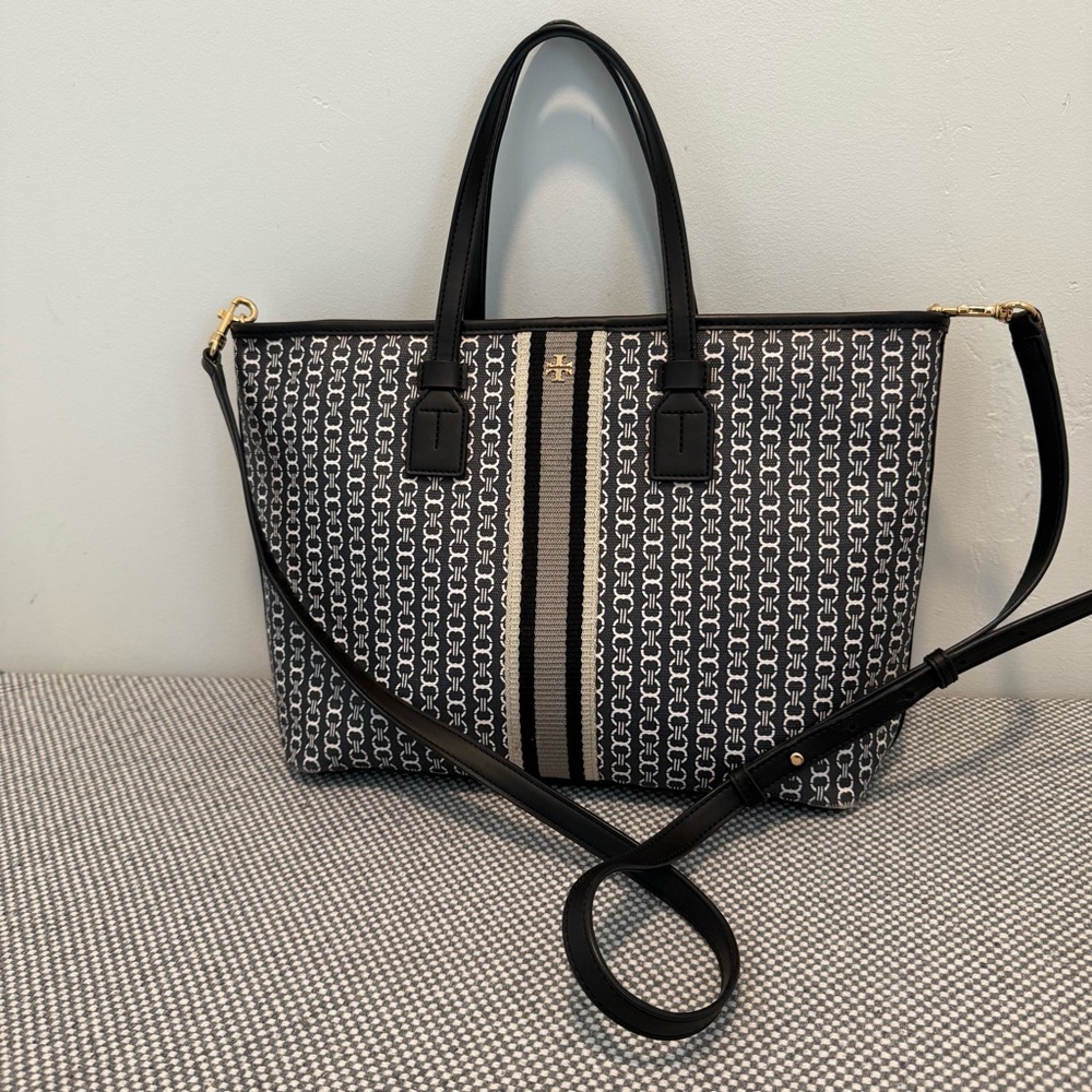 Tory Burch Black and White Tote Bag